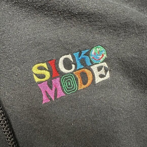 Travis Scott Sicko Mode Hoodie Embroidered  Size L Black - Picture 3 of 6
